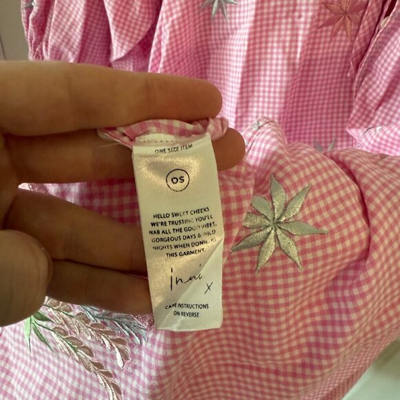 Innika Choo Gingham Print Embroidered Dress One Size Color Pink White - Picture 5 of 6